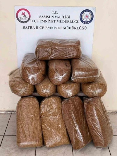 Bafra&rsquo;da 60 kilo ka&ccedil;ak t&uuml;t&uuml;n ele ge&ccedil;irildi
