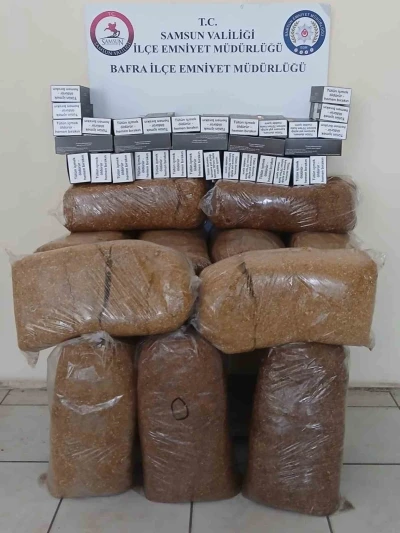 Bafra&rsquo;da ka&ccedil;ak t&uuml;t&uuml;n ve makaron operasyonu
