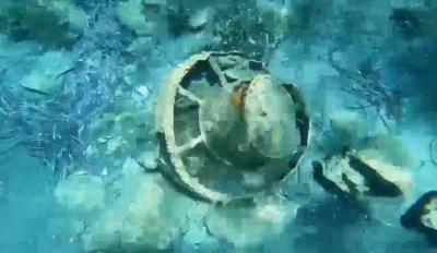 Bağlar&ouml;z&uuml; Koyu&rsquo;nda 2. D&uuml;nya Savaşı&rsquo;ndan kalma deniz mayını imha edildi

