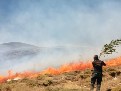Bahçesaray’da arazi yangını
