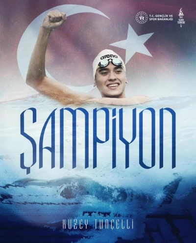 Bakan Bak, Dünya Gençler Yüzme şampiyonu olan Kuzey Tunçelli’yi tebrik etti
