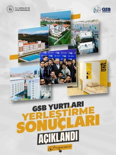 Bakan Bak: &quot;GSB yurtları yerleştirme sonuçları açıklandı&quot;
