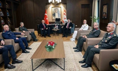 Bakan G&uuml;ler, KKTC Meclis Başkanı &Ouml;zt&uuml;rkler ile g&ouml;r&uuml;şt&uuml;
