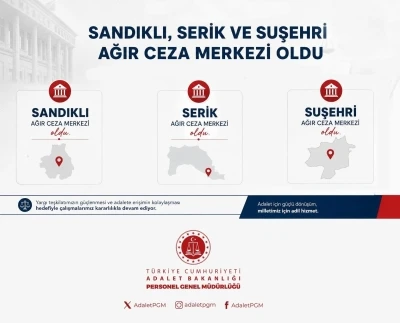 Bakan G&uuml;rlek: "Sandıklı, Serik ve Suşehri Ağır Ceza Mahkemelerini kurduk"
