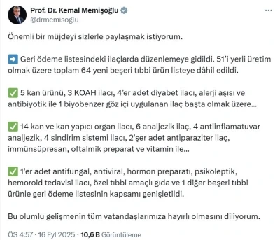 Bakan Memişoğlu’ndan müjde
