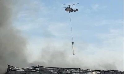 Bak&uuml;&rsquo;de korkutan depo yangını
