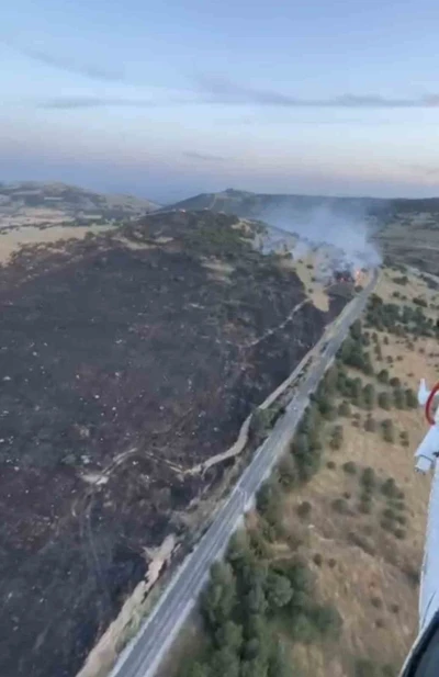 Balıkesir&rsquo;de arazide yangın
