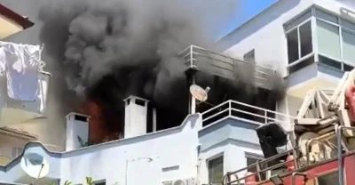 Balkonda mangal keyfi facia ile sonu&ccedil;landı: Patlayan t&uuml;p yangına neden oldu
