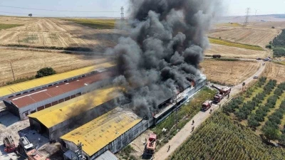 Bandırma&rsquo;da geri d&ouml;n&uuml;ş&uuml;m deposunda yangın
