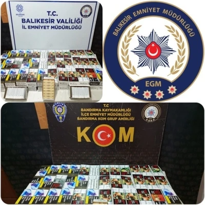 Bandırma’da kaçak makaron operasyonu,19 bin 520 adet ele geçirildi
