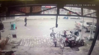 Banka soyguncusunun yakalanma anı güvenlik kamerasında
