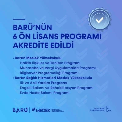 BAR&Uuml;&rsquo;n&uuml;n 6 &ouml;n lisans programı akredite edildi
