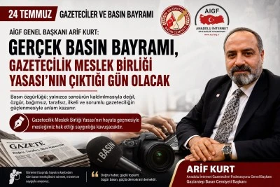 Başkan Arif Kurt; &ldquo;Gazeteciliğin Geleceği İ&ccedil;in Meslek Birliği Yasası Şart&rdquo;