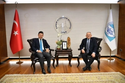 Başkan B&uuml;y&uuml;kkılı&ccedil;, Bakan Yardımcısı Poyraz ve Genel M&uuml;d&uuml;r Eyig&uuml;n&rsquo;&uuml; konuk etti

