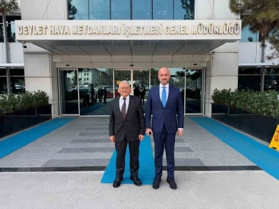 Başkan B&uuml;y&uuml;kkılı&ccedil;, DHMİ Genel M&uuml;d&uuml;r&uuml; &Ccedil;akmak&rsquo;ı ziyaret etti
