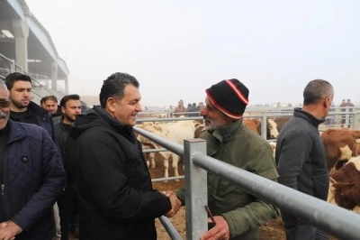 Başkan Demir hayvan pazarını ziyaret etti
