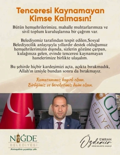 Başkan &Ouml;zdemir: "Bu şehirde tenceresi kaynamayan kimse kalmasın"
