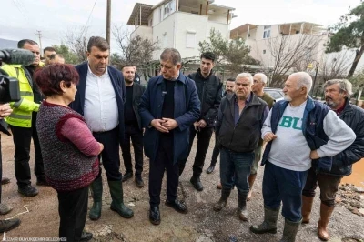 Başkan Tugay&rsquo;dan Seferihisar&rsquo;da yağıştan etkilenenlere yerinde destek
