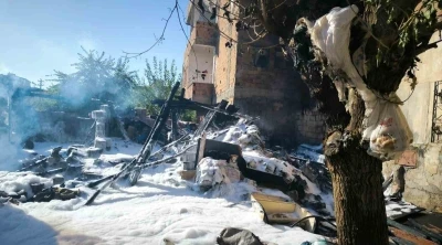 Batman’da evin bahçesinde yangın
