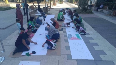 Batman’da İsrail’in Gazze saldırılarına çizimlerle tepki gösterildi
