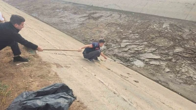 Batman’da kanala düşen köpek, itfaiye ekiplerince kurtarıldı
