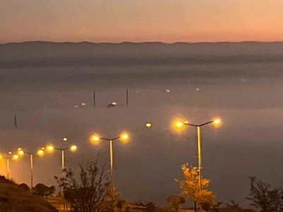 Batman’da yoğun sis ve gün batımı kartpostallık manzara oluşturdu
