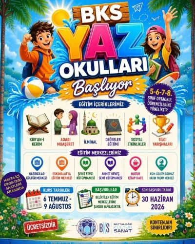 Battalgazi Belediyesi yaz okulu kayıtları başladı
