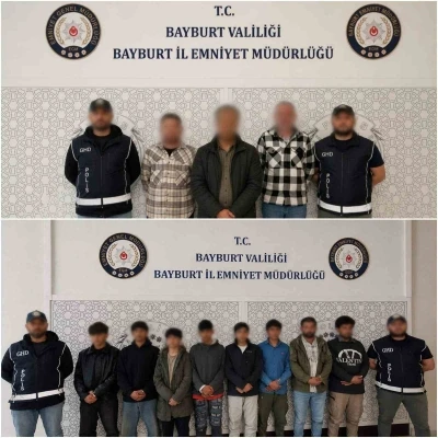 Bayburt&rsquo;ta 8 d&uuml;zensiz g&ouml;&ccedil;men yakalandı
