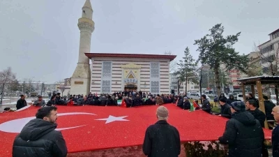 Bayburt&rsquo;ta İsrail&rsquo;in Filistin&rsquo;e y&ouml;nelik uygulamaları protesto edildi

