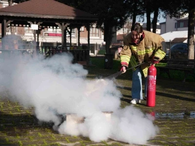 BELMEK kursiyerlerine yangın eğitimi
