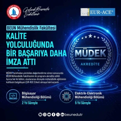 BEUN M&uuml;hendislik Fak&uuml;ltesi Kalite Yolculuğunda bir başarıya daha imza attı
