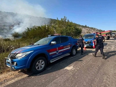 Bi&ccedil;me makinesinden &ccedil;ıkan kıvılcım ormanı yaktı, aracın operat&ouml;r&uuml; g&ouml;zaltına alındı
