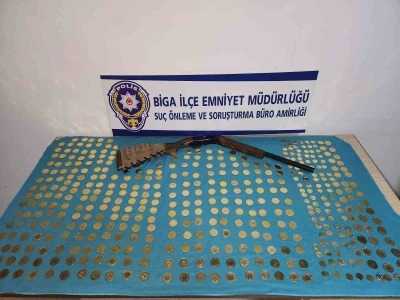 Biga&rsquo;da 438 adet sahte altın ele ge&ccedil;irildi
