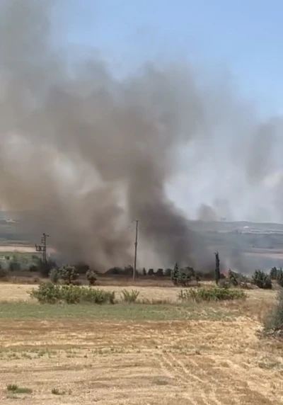 Biga&rsquo;da tarım arazisinde &ccedil;ıkan yangın kontrol altına alındı
