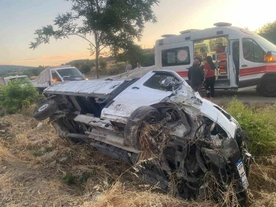 Bigadi&ccedil;&rsquo;te kamyonet şarampole u&ccedil;tu: 1 yaralı
