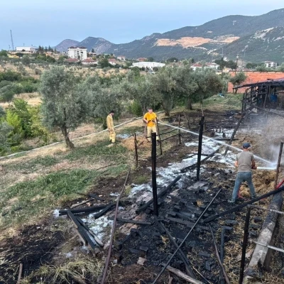 Bilecik&rsquo;te bir ahır &ccedil;ıkan yangında k&uuml;l oldu
