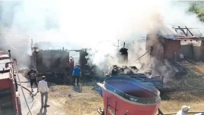 Bilecik’te çıkan samanlık yangını, 1 yaralı
