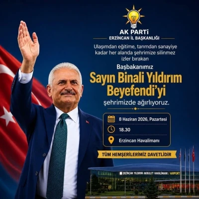 Binali Yıldırım Erzincan&rsquo;a geliyor
