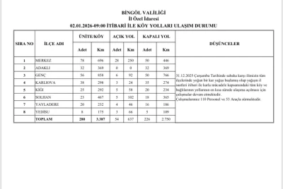 Bing&ouml;l&rsquo;de 226 k&ouml;y yolunda &ccedil;alışmalar s&uuml;r&uuml;yor
