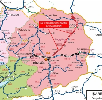 Bing&ouml;l-Erzurum karayolu tır trafiğine kapatıldı
