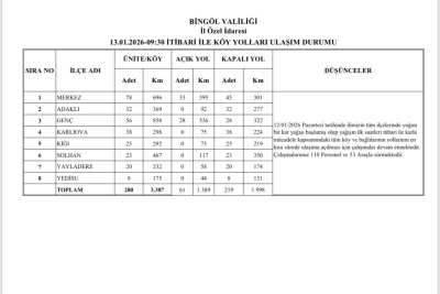 Bing&ouml;l genelinde karla m&uuml;cadele s&uuml;r&uuml;yor, 219 k&ouml;y yolu kapalı
