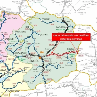 Bing&ouml;l-Muş karayolu tır trafiğine kapatıldı
