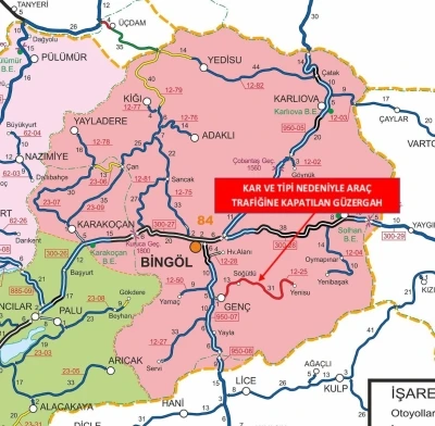 Bing&ouml;l&rsquo;&uuml;n il&ccedil;esinde bir yol  trafiğe kapatıldı
