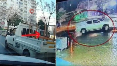 Biri kaldırımı yol sandı, &ouml;teki ref&uuml;j&uuml; aşarak karşı şeride ge&ccedil;ti