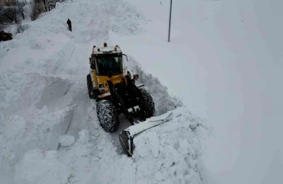 Bitlis&rsquo;te k&ouml;y yollarında karla m&uuml;cadele &ccedil;alışması
