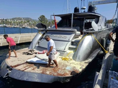 Bodrum’da milyon dolarlık motoryatta yangın
