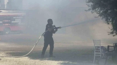 Bodrum&rsquo;da personel lojmanında yangın
