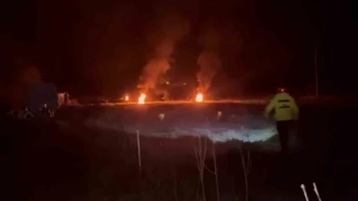 Bolu&rsquo;da &ccedil;ift&ccedil;iler meyve ağa&ccedil;larını ateş yakarak koruyor
