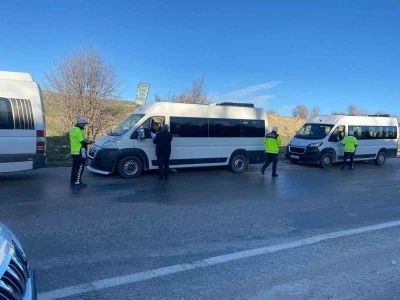 Bozkır&rsquo;da okul servislerine denetim
