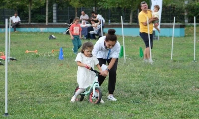 Bu kez çocukların yarışına aileler de dahil oldu
